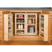 Rev-A-Shelf 25'' H Swing Out Kitchen Base Cabinet Chef's Pantry (2 Swing-Out Pantries & 2 Door Units), Min Cab Opening: 30-1/2''W x 12-1/2''D x 25-3/4''H