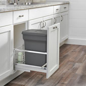 Rev-A-Shelf Single Orion Gray Compo+ Bin Pull-Out with Rear Storage, Aluminum Bottom Mount with Soft-Close Slides