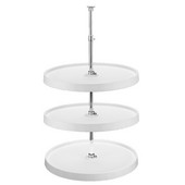 Rev-A-Shelf ''Traditional'' Full Circle Dependently Rotating 3-Shelf Polymer Lazy Susan in White or Almond, 18'' - 20'' Diameters Available