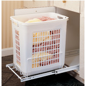 Rev-A-Shelf White Pull-Out Polymer Laundry Hamper for Vanity or Laundry