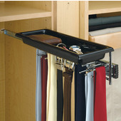 Rev-A-Shelf Chrome Telescopic Tie and Belt Rack with Storage Tray