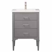  Mason 24'' Single Sink Vanity In Gray with Porcelain Sink Top