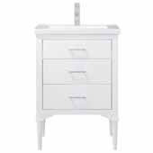  Mason 24'' Single Sink Vanity In White with Porcelain Sink Top