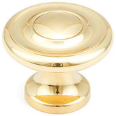  700 Series Traditional Collection 1-1/4'' Diameter Cabinet Round Knob in Polished Brass, 1-1/4'' Diameter x 7/8'' D x 3/4'' Base Diameter