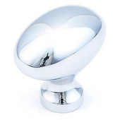  700 Series Traditional Collection 1-3/8'' Diameter Oval Cabinet Knob in Polished Chrome, 1-3/8'' Diameter x 1-1/4'' D x 1/2'' Base Diameter