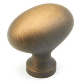  700 Series Traditional Collection 1-3/8'' Diameter Oval Cabinet Knob in Antique Light Brass, 1-3/8'' Diameter x 1-1/4'' D x 1/2'' Base Diameter