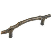  Mountain Collection 6'' W Cabinet Twig Pull in Antique Bronze, 6'' W x 1-1/2'' D