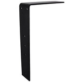  Floating Surface Adjustable Countertop Support Bracket in Black Powder Coated, 2'' W x 16'' D x 12'' H