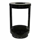  Lookout Series 55 Gallon Clear Panel Security Trash Can for Outdoor Use