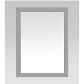  22'' Wide Solid Wood Frame Mirror, Light Grey Finish, 22''W x 1''D x 30''H