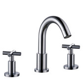  3-Hole Widespread Lavatory Faucet with Cross Handles For 8'' Centers and Pull-Up Drain With Lift Rod, Chrome Finish