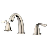  3-Hole Widespread Lavatory Faucet with Lever Handles For 8'' Centers and Pull-Up Drain With Lift Rod, Brushed Nickel Finish
