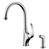  2 Hole Single-Lever Kitchen Faucet with Side-Spray, Chrome Finish