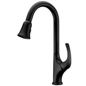  1 Hole Single-Lever Pull-Out Spray Kitchen Faucet, Dark Brown Finish
