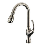  1 Hole Single-Lever Pull-Out Kitchen Faucet, Brushed Nickel Finish