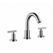  3-Hole, 2-Handle Widespread Lavatory Faucet  and Pull-Up Drain with Lift Rod, Chrome Finish