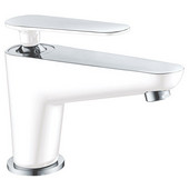  Single-Lever Lavatory Faucet, Chrome & White (Standard Pull-Up Drain With Lift Rod D90 0010C Included)