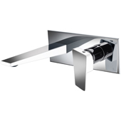  Wall Mount Bathroom Faucet in Chrome and White Finish