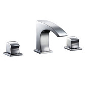  3-Hole, 2-Square Handle Widespread Lavatory Faucet  and Drain Included, Chrome Finish