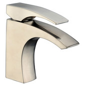  1 Hole Single-Lever Lavatory Faucet and Pull-Up Drain with Lift Rod, Brushed Nickel Finish