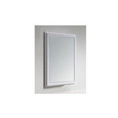  24'' Solid Wood & Plywood Medicine Mirror Cabinet w/ Glass Shelf, White Finish, 24''W x 5-1/10''D x 30''H