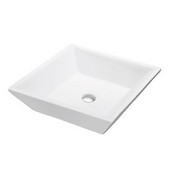  16-1/8'' Square Above Counter Vessel Sink, White Glazed Finish, 16-1/8''W x 16-1/8''D x 6''H