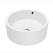 ® Bathroom Vessel Above Counter Cylinder Ceramic Art Basin with Overflow in White, 16-3/8'' Diameter x 6-1/2'' H