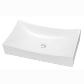 ® Bathroom Vessel Above Counter Rectangle Ceramic Art Basin in White, 25-5/8'' W x 7-5/8'' D x 5-3/8'' H