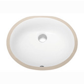 ® Bathroom Under Counter Oval Ceramic Basin with Overflow in White, 19-1/4'' W x 15-7/8'' D x 8-1/8'' H