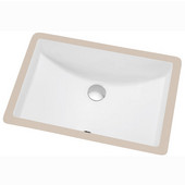 ® Bathroom Under Counter Rectangle Ceramic Basin with Overflow in White, 20-1/2'' W x 14-5/8'' D x 7-7/8'' H