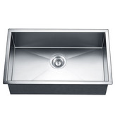  30''W x 18''D x 10''H, Undermount Single Bowl Square Sink in Polished Satin Finish