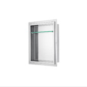  21-1/2'' H Stainless Steel Shower Niche with One (1) Glass Shelf, 17-1/2'' W x 4-3/8'' D x 21-1/2'' H