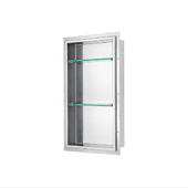  39-1/2'' H Stainless Steel Shower Niche with Two (2) Glass Shelves, 17-1/2'' W x 4-3/8'' D x 39-1/2'' H
