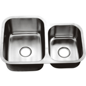  Combination Series 30''W Stainless Steel Undermount Sink, Large Bowl Left