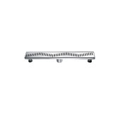  24'' Ganges River Series Linear Shower Drain in Polished Satin Finish, 24'' W x 3'' D x 3-1/8'' H