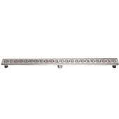  47'' W The River Niger in Mali Series Linear Stainless Steel Shower Drain in Polished Satin Finish, 47'' W x 3'' D x 3-1/8'' H