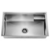  Undermount Single Bowl Non Overflow Sink With Basket, Polished Satin Finish, 29-5/8''W x 19-3/16''D x 10''H