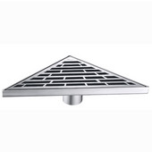 ® Amazon River Series Triangle Stainless Steel Shower Drain in Polished Satin Finish, 14-1/8'' W x 7-3/16'' D x 3-1/8'' H