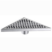 ® Brisbane River Series Triangle Stainless Steel Shower Drain in Polished Satin Finish, 14-1/8'' W x 7-3/16'' D x 3-1/8'' H