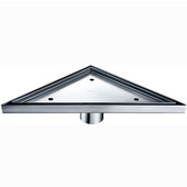 ® Colorado River Series Triangle Stainless Steel Shower Drain in Polished Satin Finish, 14-1/8'' W x 7-3/16'' D x 3-1/8'' H