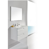  Vitale Series 31-7/8'' Wide Single Vanity Set (1 Sink Top, 1 Cabinet, 1 Frameless Mirror) White Finish