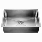 ® Kitchen Stainless Steel Undermount Single Bowl in Polished Satin Finish, 29-1/2''W x 18''D x 10''H