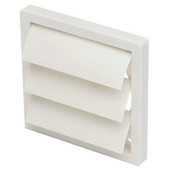 S&P UV Stabilized Plastic Louvered Shutter Wall Cap, White, 4'' - 6'' Sizes Available
