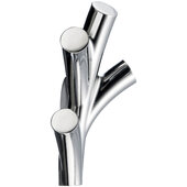  Dry Collection Quadruple Hook in Polished Chrome, Sold as Pair, 4'' W x 6-1/4'' D x 2'' H