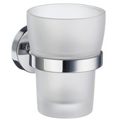  Home Line Polished Chrome Holder with Frosted Glass Tumbler
