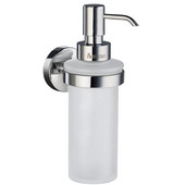  Home Line Polished Chrome Holder with Frosted Glass Soap Dispenser 7'' H