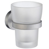  Home Line Brushed Chrome Holder with Frosted Glass Tumbler