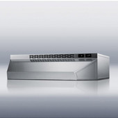  20'' W Cabinet Mount Convertible Range Hood - ducted (3 1/4x10) or ductless, 160 CFM, 5.5 Sones, Stainless Steel