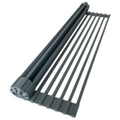  20'' Over The Sink Roll-Up Drying Rack in Dark Gray, 20-1/2'' W x 12-3/4'' D x 1/4'' Thick