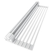  20'' Over The Sink Roll-Up Drying Rack in White, 20-1/2'' W x 12-3/4'' D x 1/4'' Thick